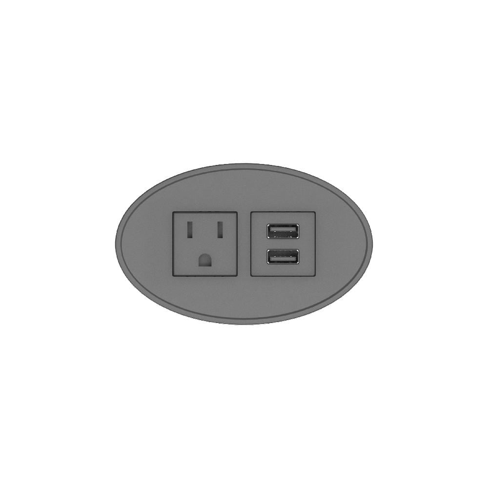 Raffel Oval Power Station, 1 AC Outlet and 2 USB-A Charging Ports, Black